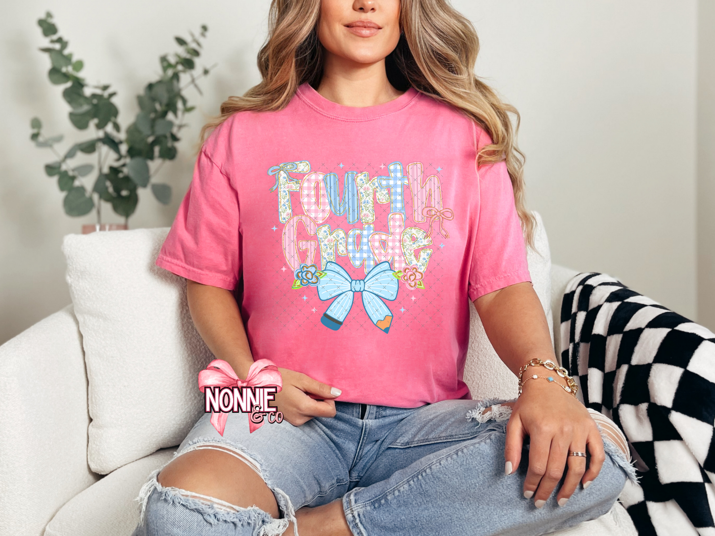 Gingham and Floral Grade Level Tees