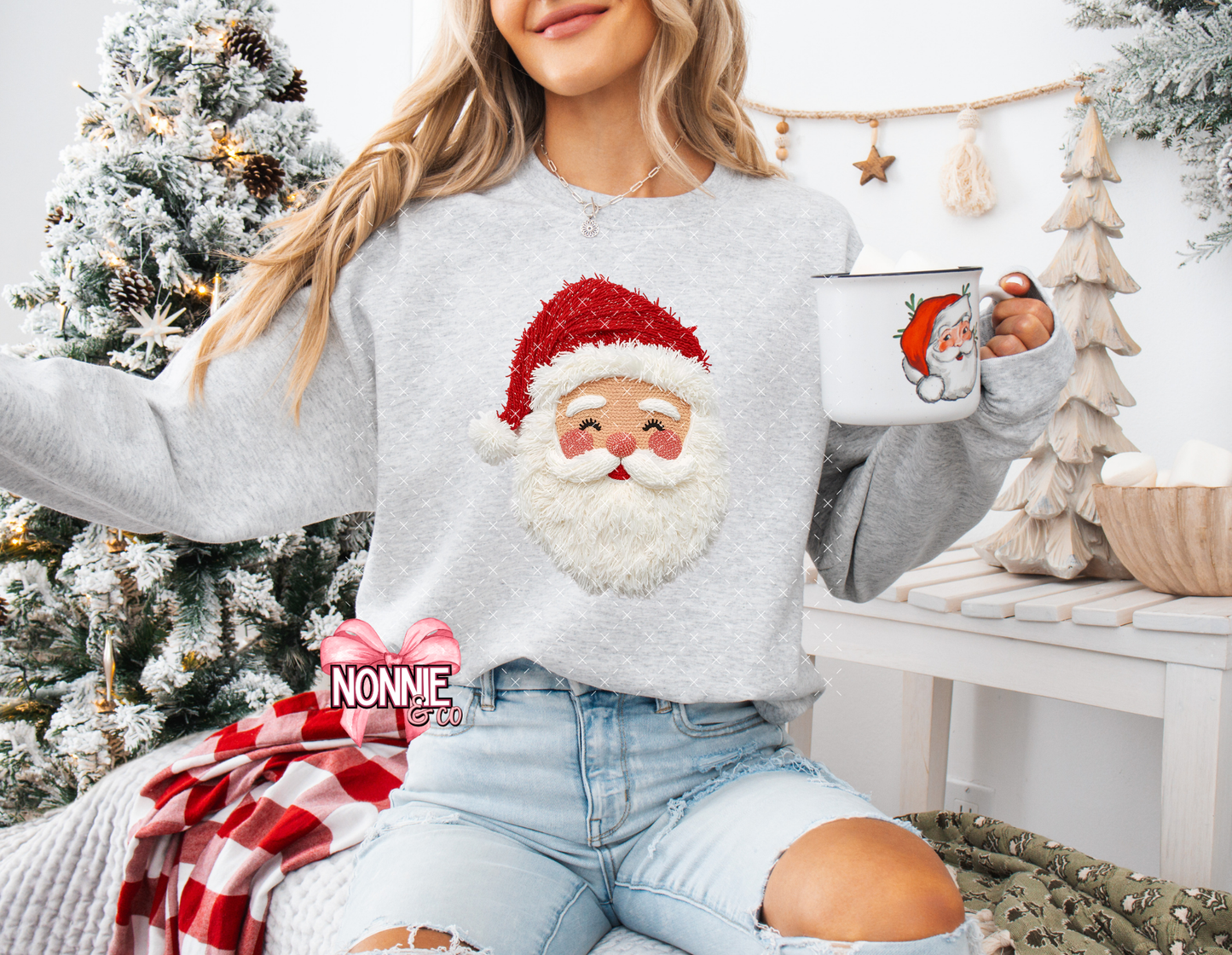 Faux String Santa
