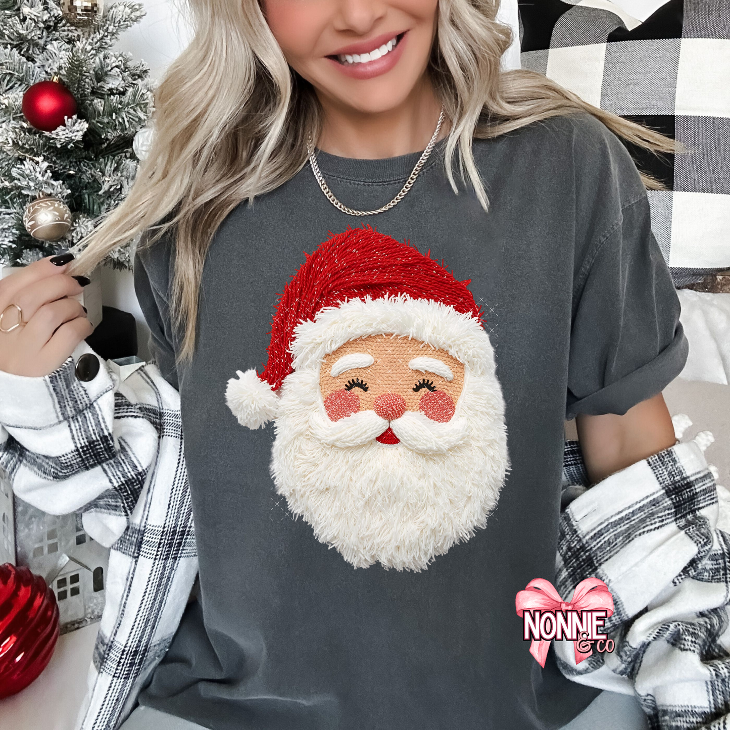 Faux String Santa