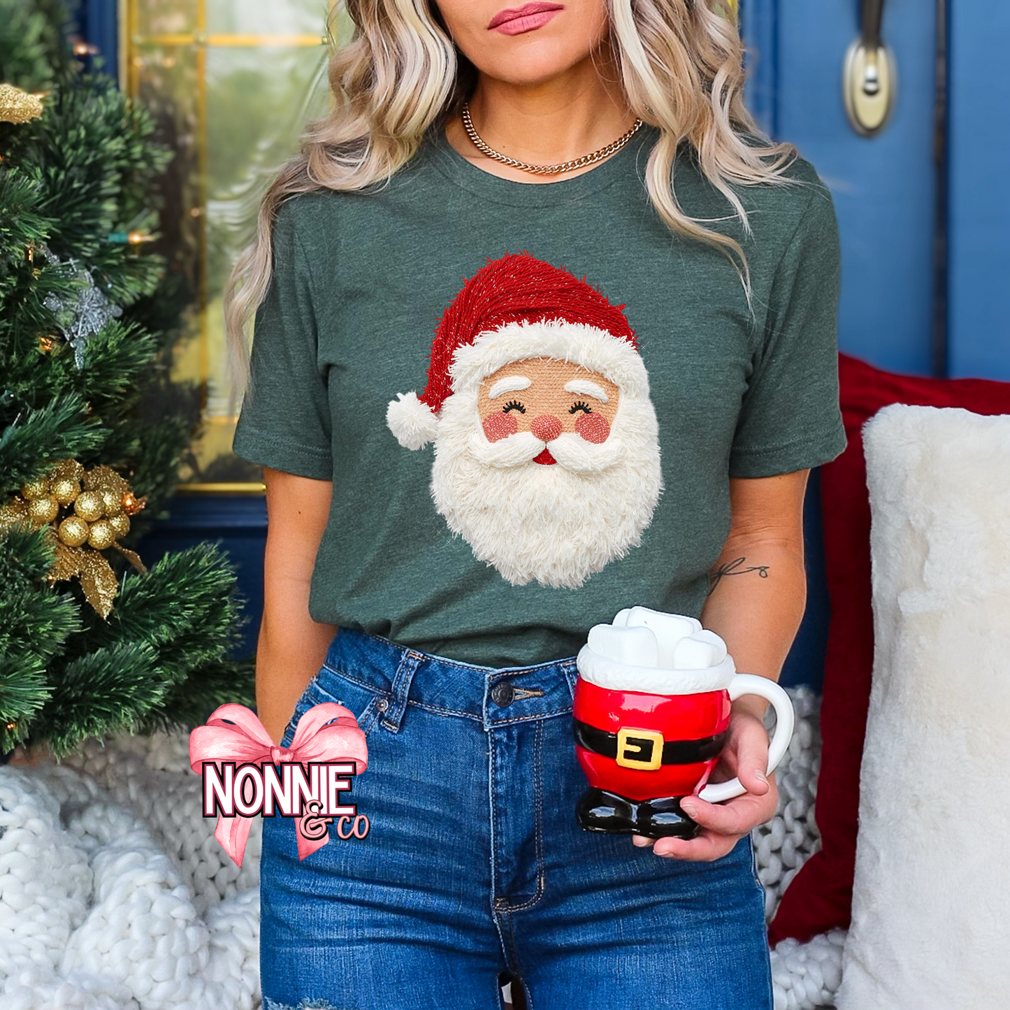 Faux String Santa