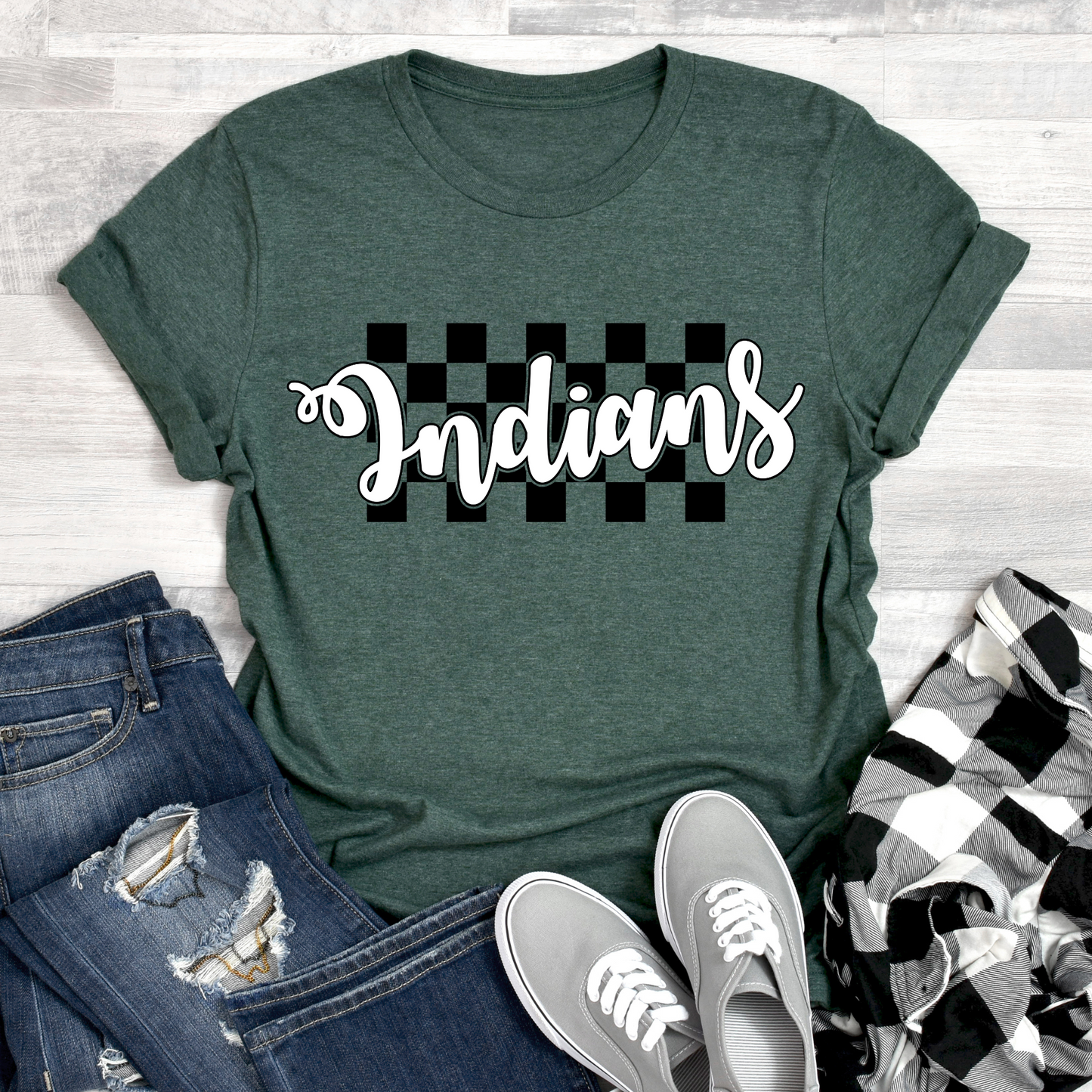 Checkered Indians Tee