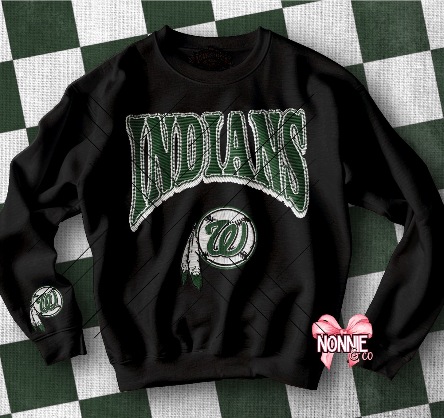 Indians Baseball Faux Patch Sweatshirt