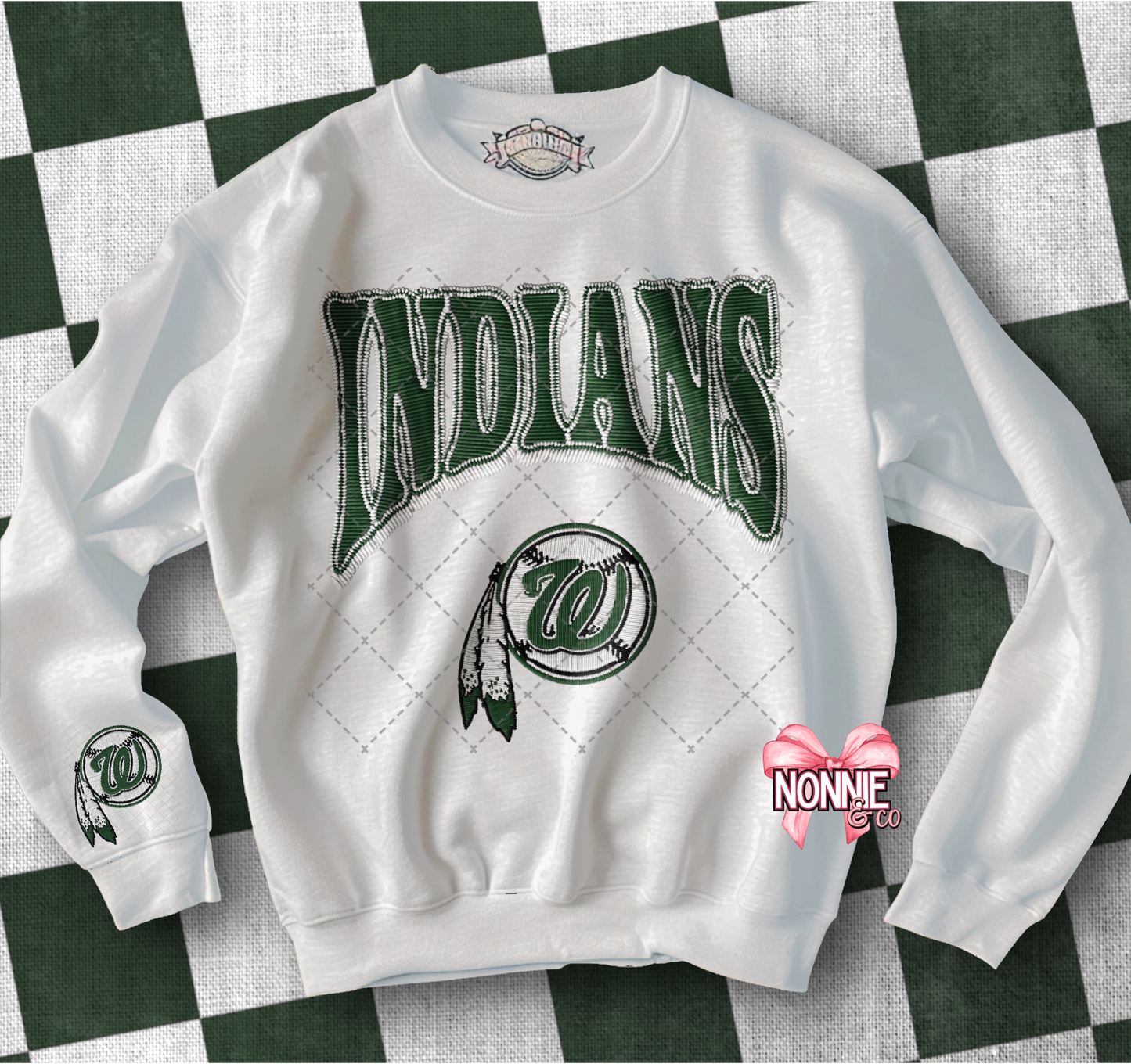 Indians Baseball Faux Patch Sweatshirt