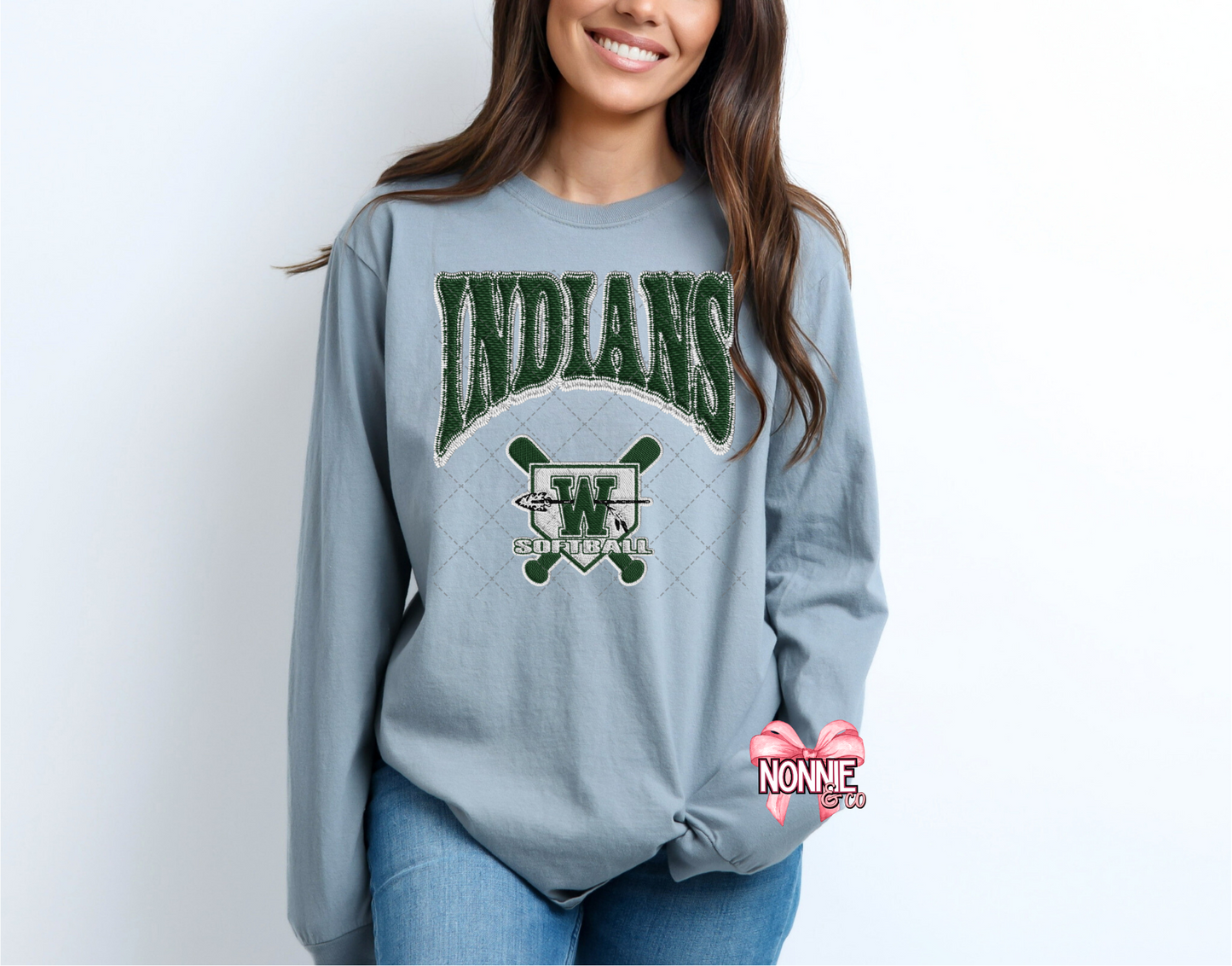 Indians Softball Faux Patch Comfort Colors