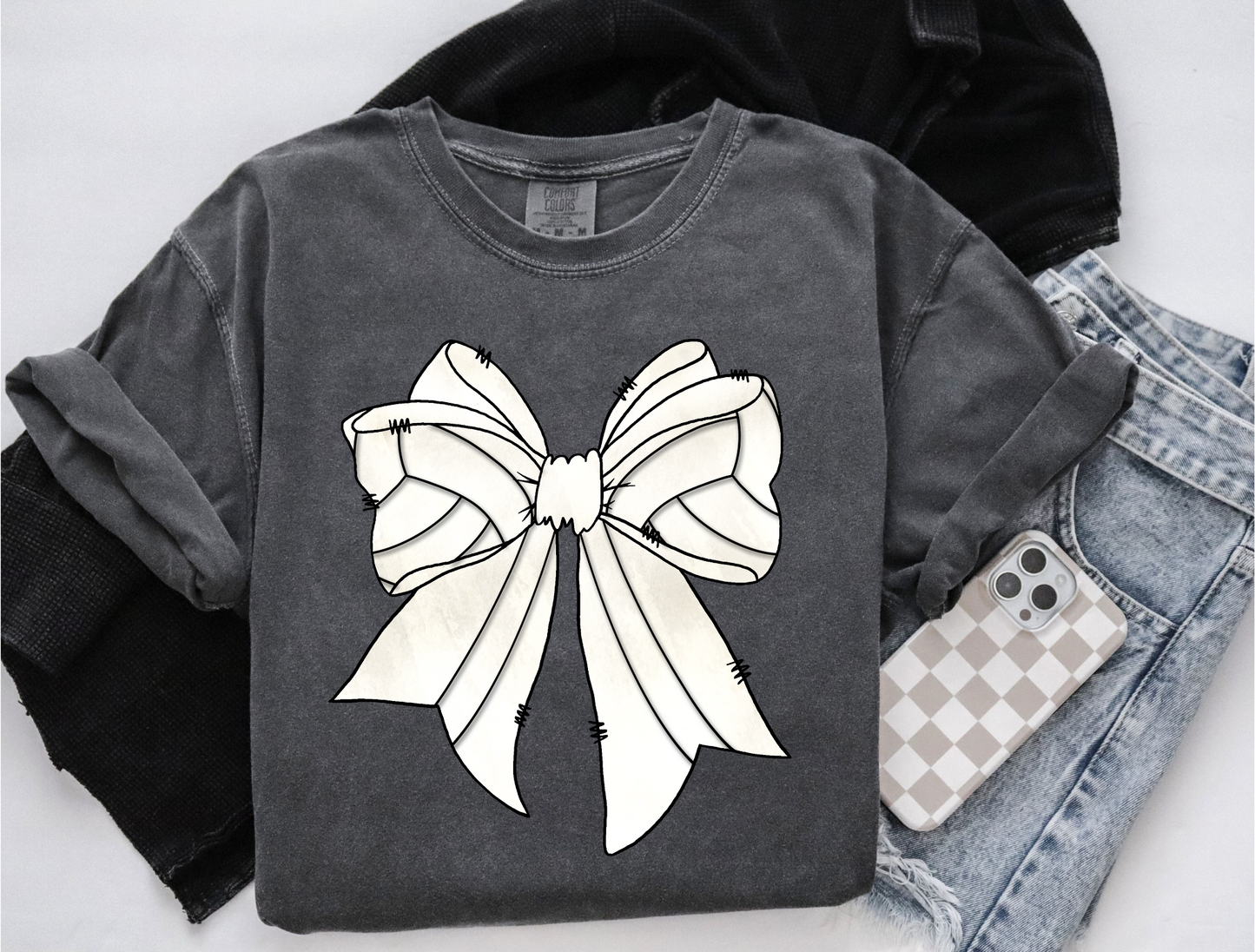 Volleyball Bow--You Pick Color of Tee!