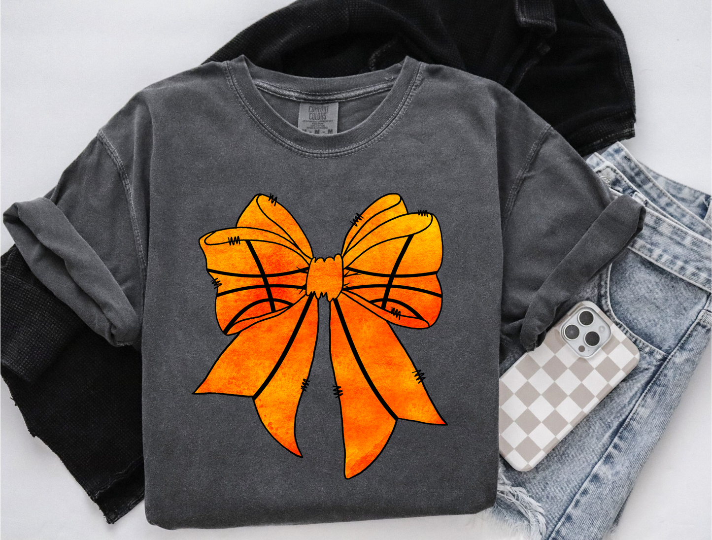 Basketball Bow--You Pick Color of Tee!