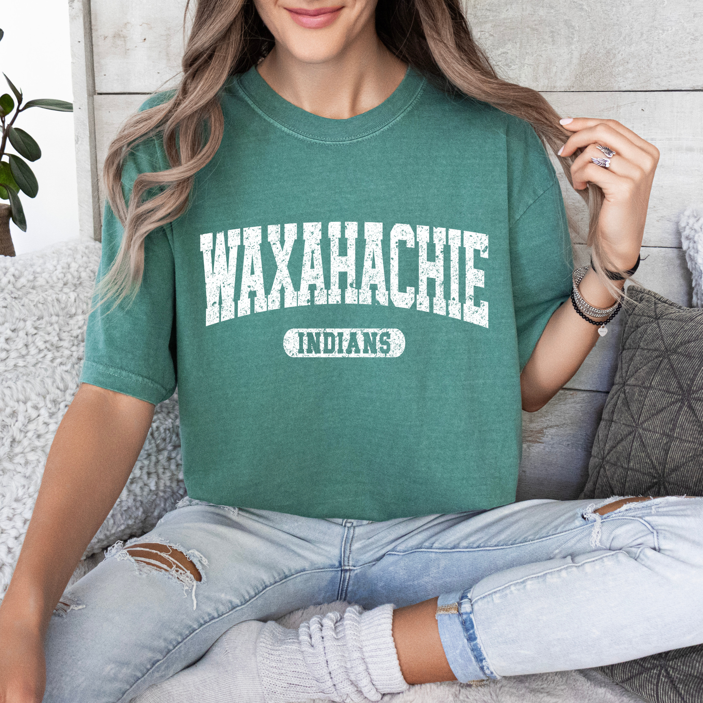 Waxahachie Indians Distressed Tee