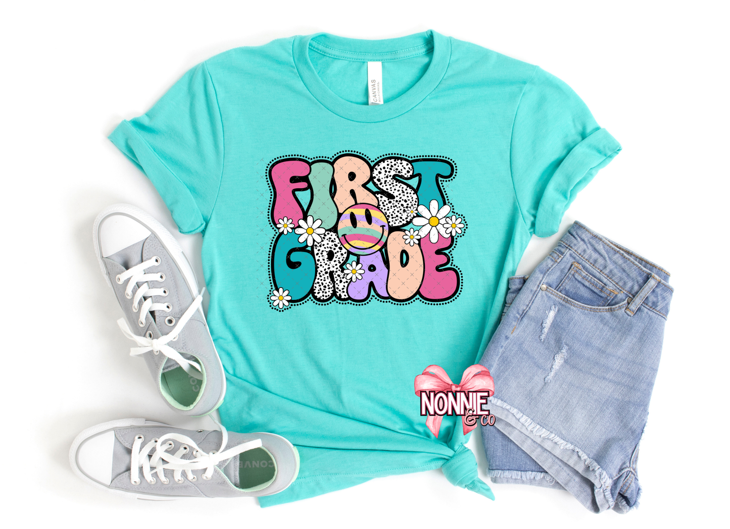 Rainbow Smiley Grade Level Tee