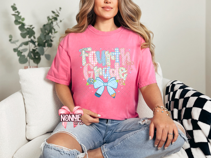Gingham and Floral Grade Level Tees