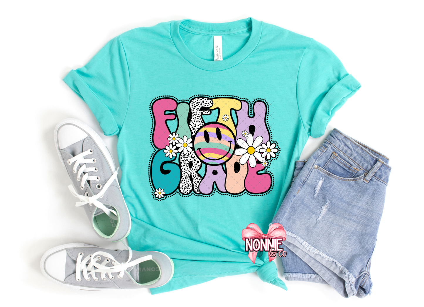Rainbow Smiley Grade Level Tee
