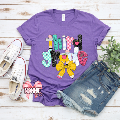 Pencil Bow Grade Level Tee