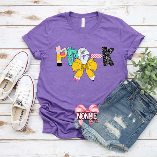 Pencil Bow Grade Level Tee
