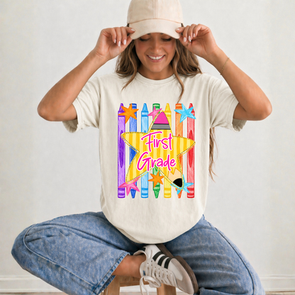 Custom Crayons with Star (You pick name, grade level, school, etc)