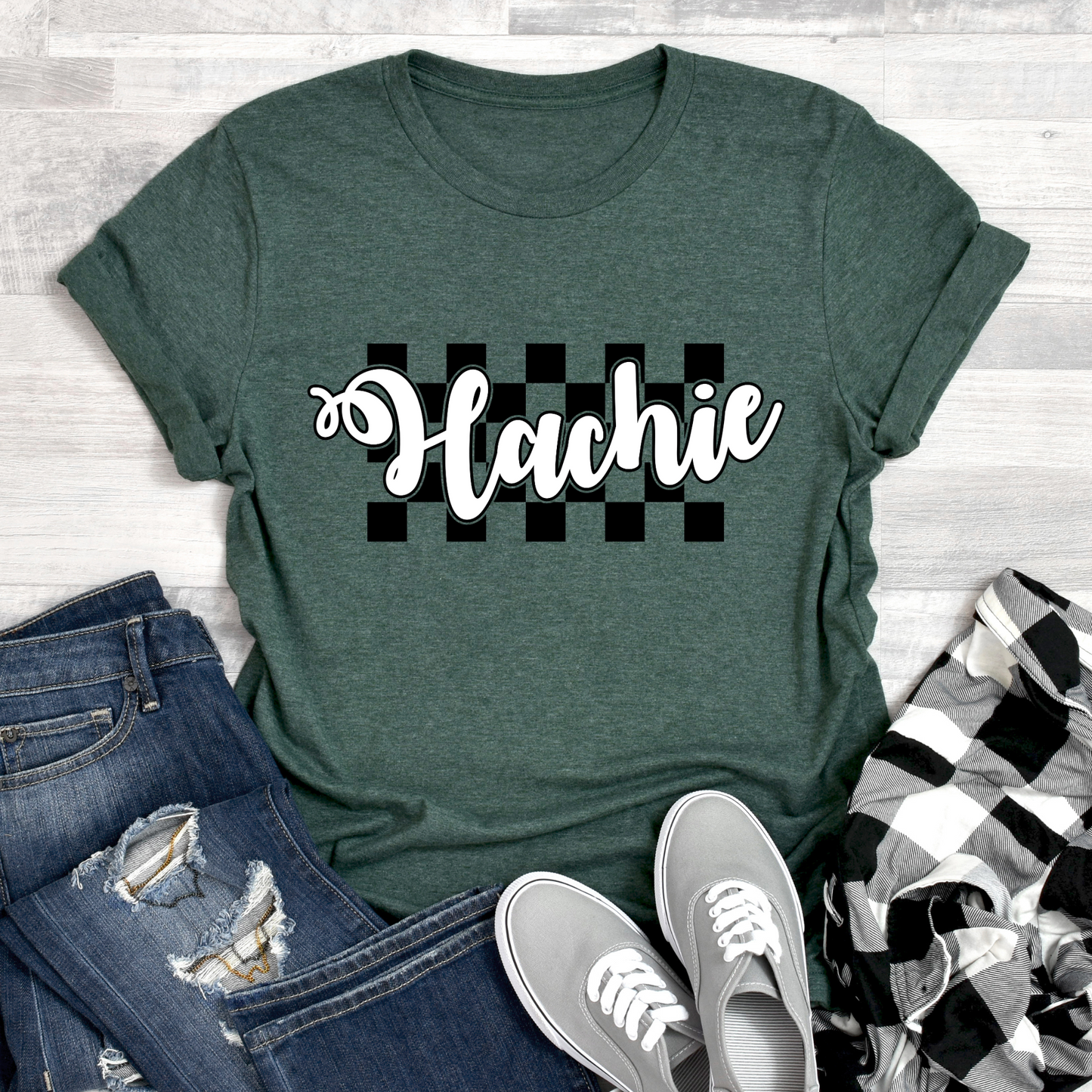 Checkered Hachie Tee