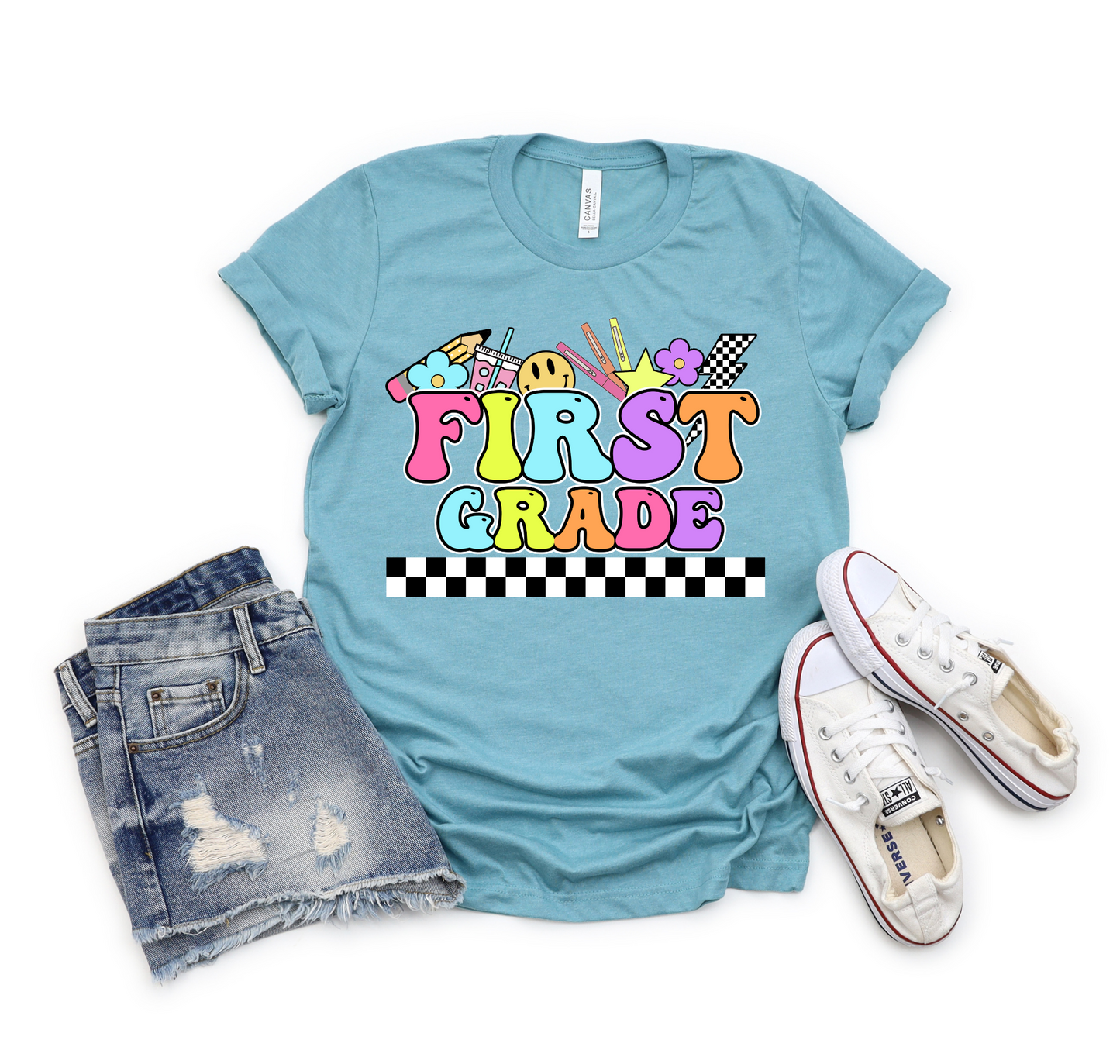 Grade Level Retro Supplies Graphic Tee