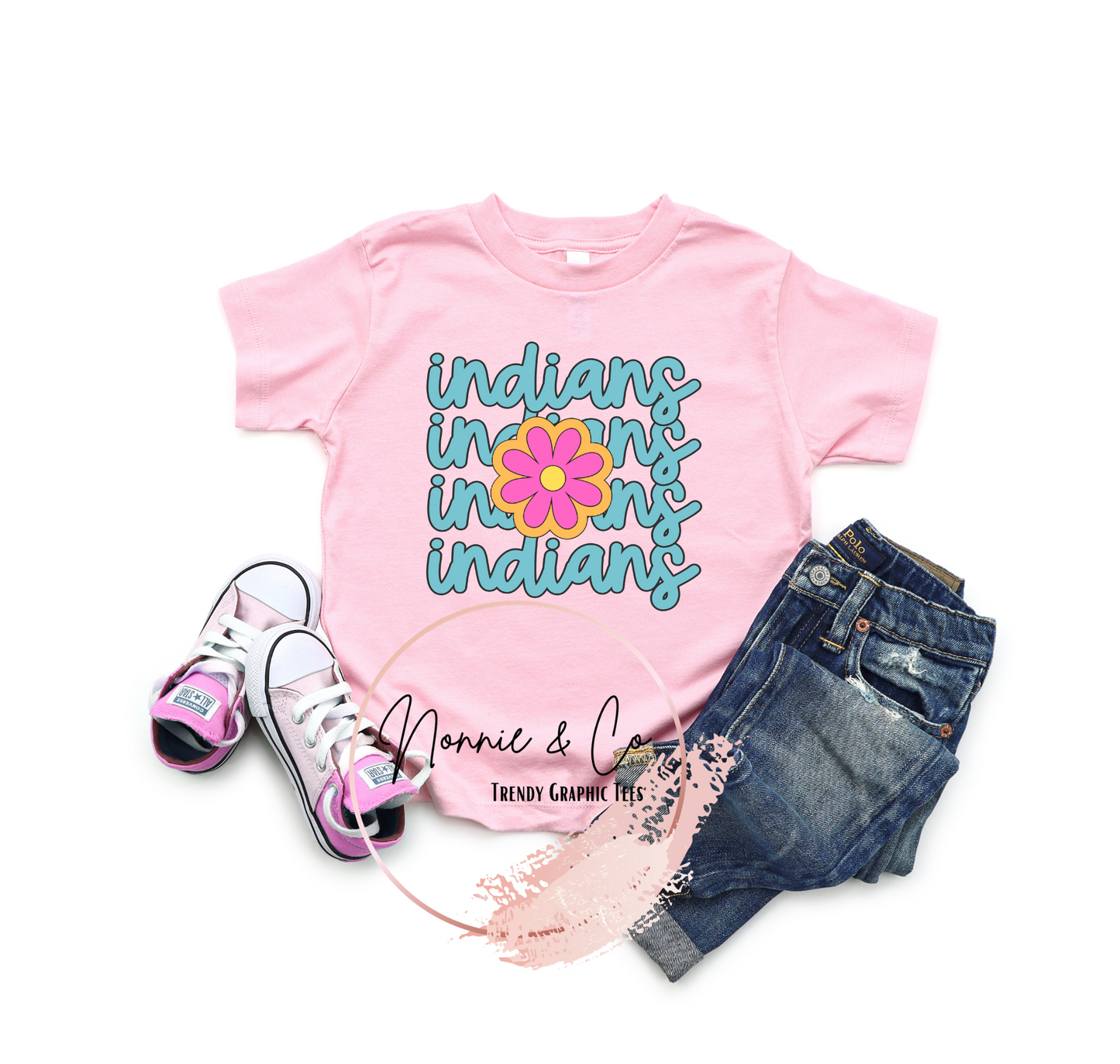 Indians Stacked Tee