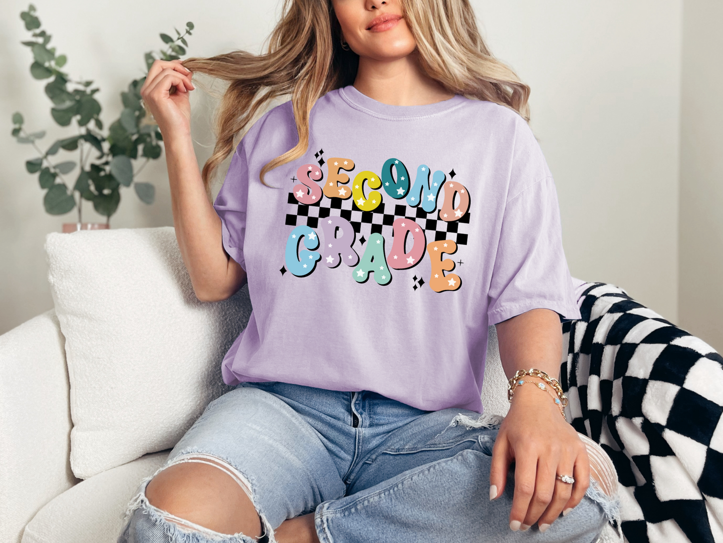 Second Grade Bubble Letters Tee