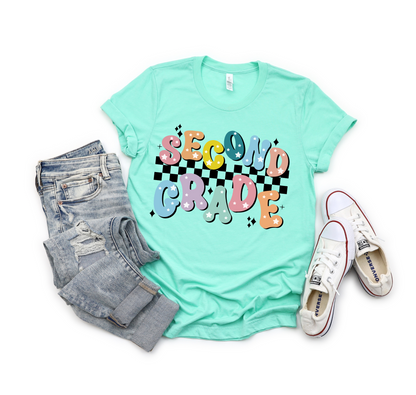 Second Grade Bubble Letters Tee