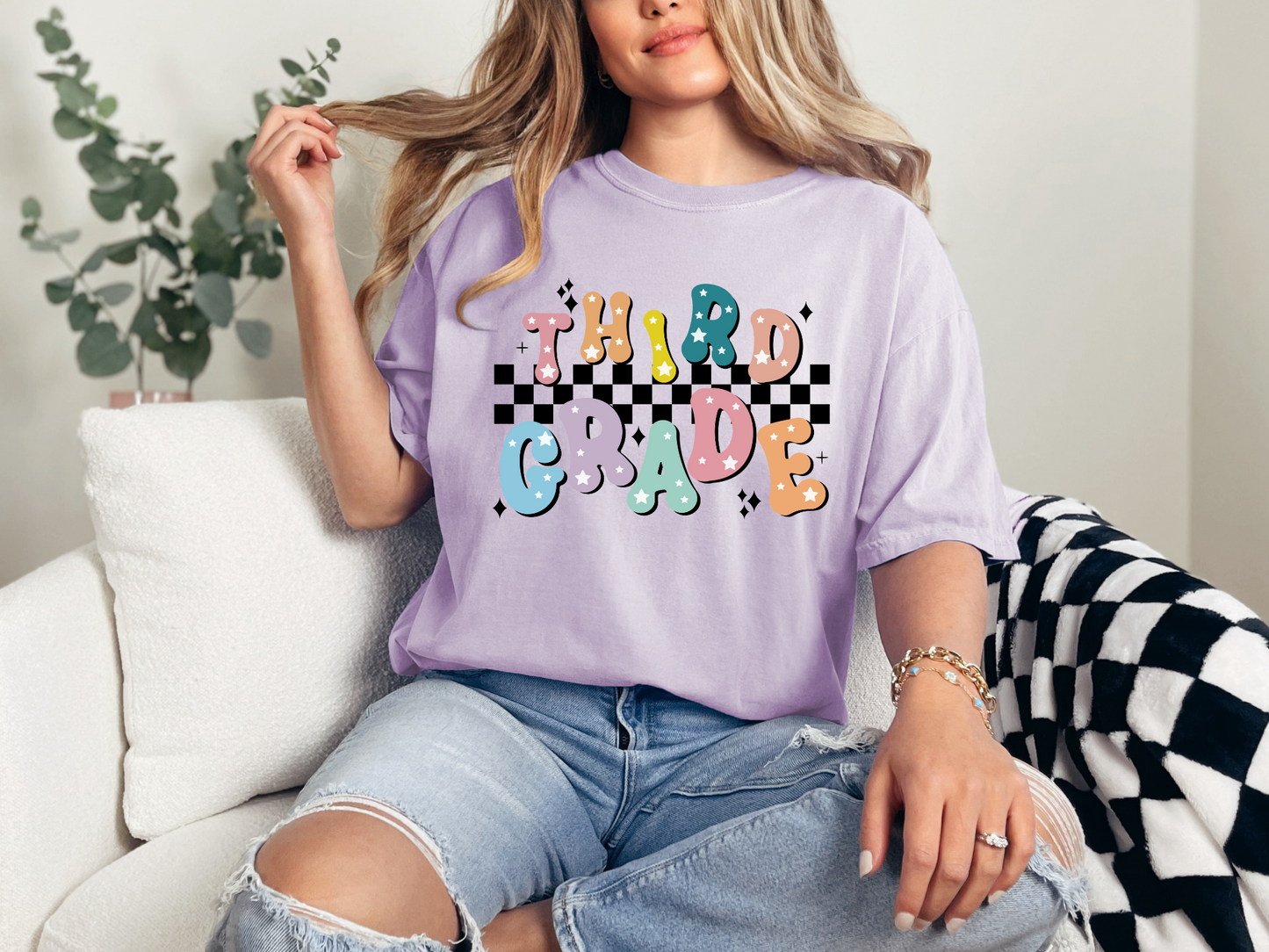 Third Grade Bubble Letters Tee