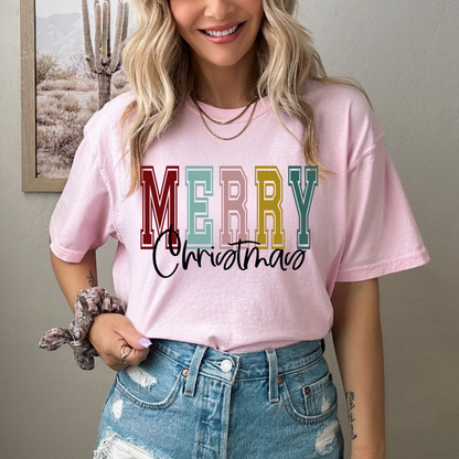 Varsity Merry Christmas Tee